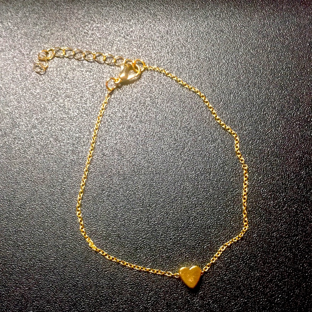 Gold Tone Heart Anklet